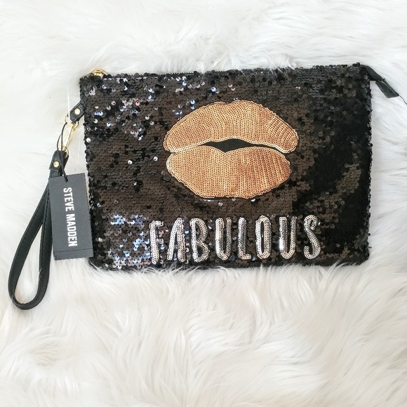Steve Madden Handbags - Steve Madden black sequin wristlet